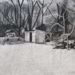 Snow Drawing Art Print Blac..