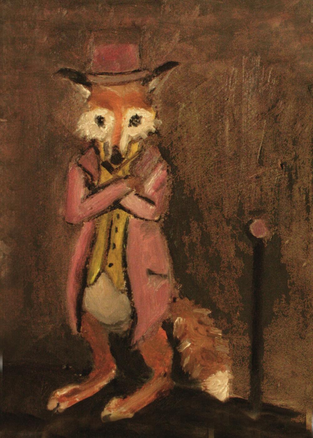Brown Fox Art Painting Limited Edition Print - The Hustler Fox