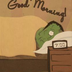 Cartoon Frankenstein Art Print - Frankenstein Hates His Job