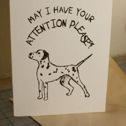 Dalmatian Dog Drawing Blank Stationary Card